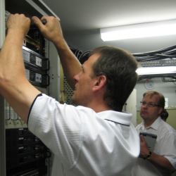 JRD staff putting the finishing touches to the new NX Digital 1 wide area digital trunked network.